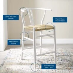 Other Counter Stool In White With Woven Paper Rope Seat -Othee Home Shop 1500 1500 frame 0 2186
