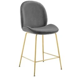 Other Counter Stool In Gray Polyester Fabric & Gold Legs -Othee Home Shop 1500 1500 frame 0 2193