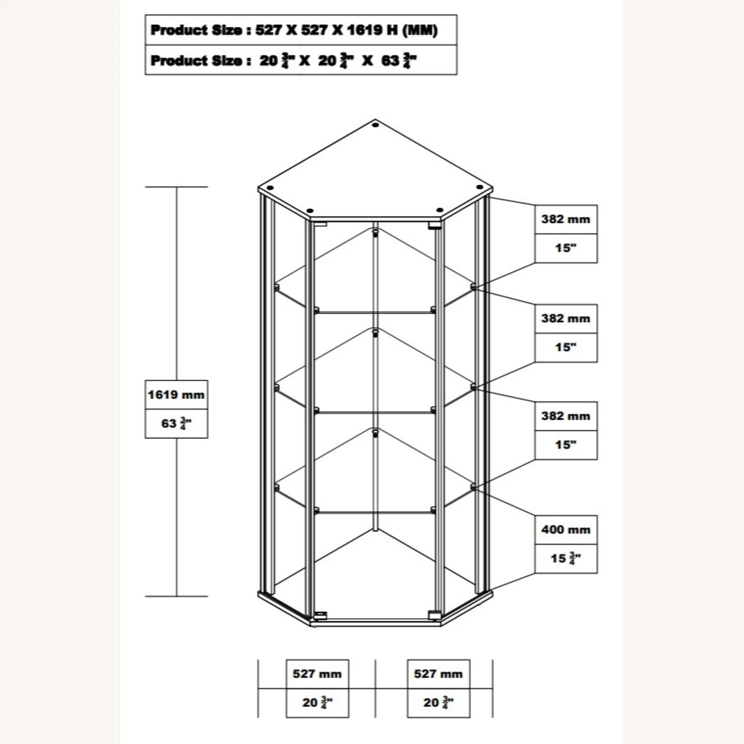 Other Curio Cabinet In Black Wood Finish W/ Glass Door 4 Other Curio Cabinet In Black Wood Finish W/ Glass Door - Image 4
