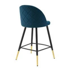 Other Counter Stool In Azure Fabric W/Rounded Silhouette