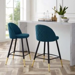 Other Counter Stool In Azure Fabric W/Rounded Silhouette -Othee Home Shop 1500 1500 frame 0 2296