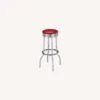 Other Swivel Bar Stool In Red Leatherette & Chrome Base
