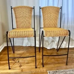 Pair Of Wicker And Iron Counter Height Stools -Othee Home Shop 1500 1500 frame 0 2346