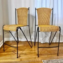 Pair Of Wicker And Iron Counter Height Stools -Othee Home Shop 1500 1500 frame 0 2347