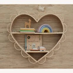 Pottery Barn Quinn Rattan Heart Shelf