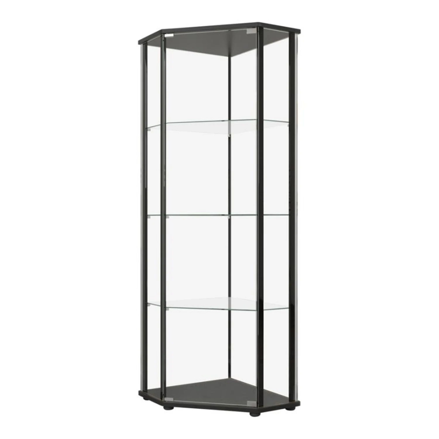 Other Curio Cabinet In Black Wood Finish W/ Glass Door 6 Other Curio Cabinet In Black Wood Finish W/ Glass Door - Image 6