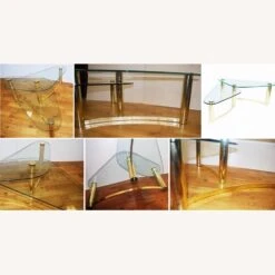 Glass Asymmetrical Two-tier Coffee Table