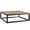 Natural Brown Wood Square Coffee Table