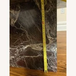 Post Modern Solid Black-Red Marble Table