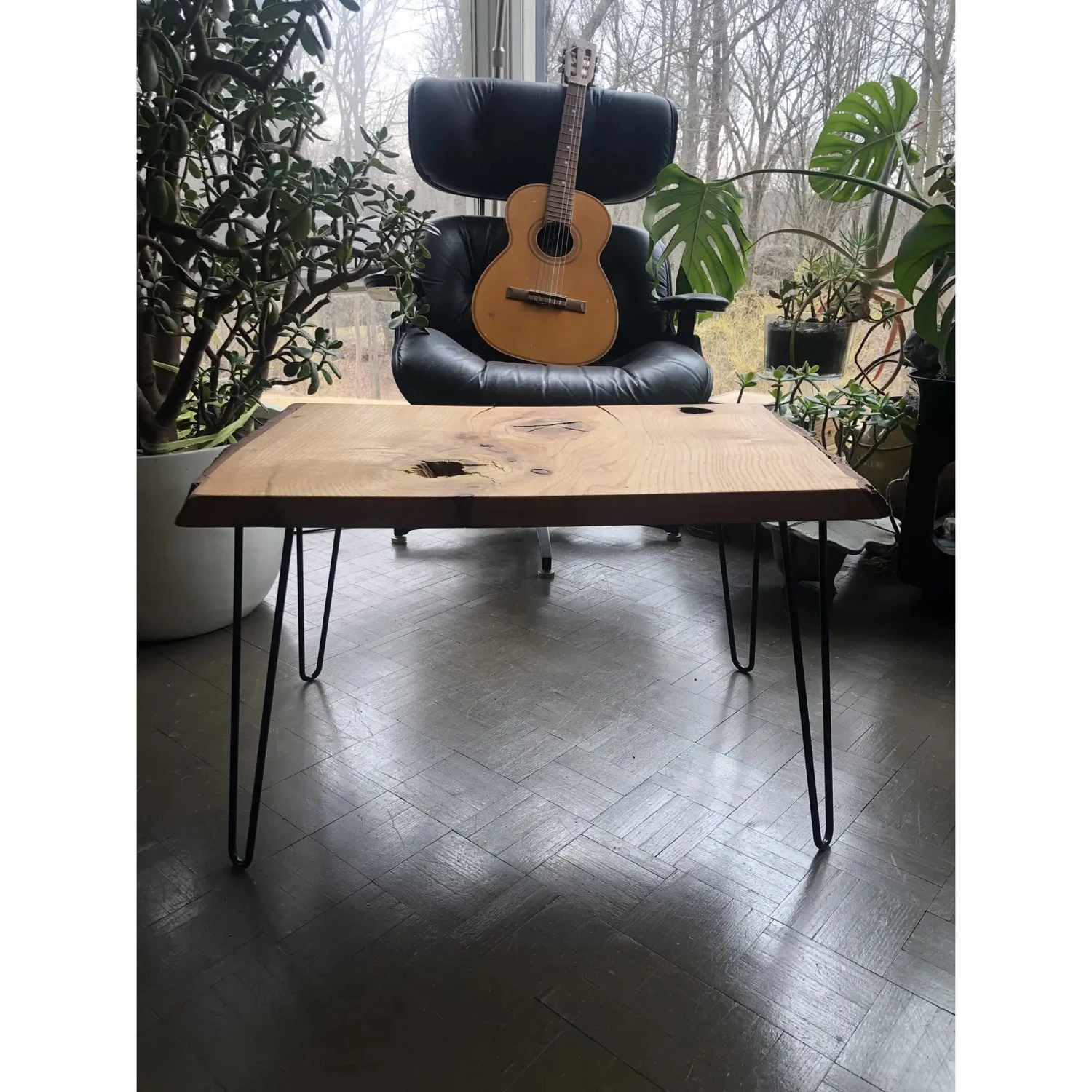 Live Edge Coffee Table Walnut With Hairpin Legs 7 Live Edge Coffee Table Walnut With Hairpin Legs - Image 7
