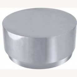 Other Coffee Table In Drum-Shaped Silver Chrome Finish
