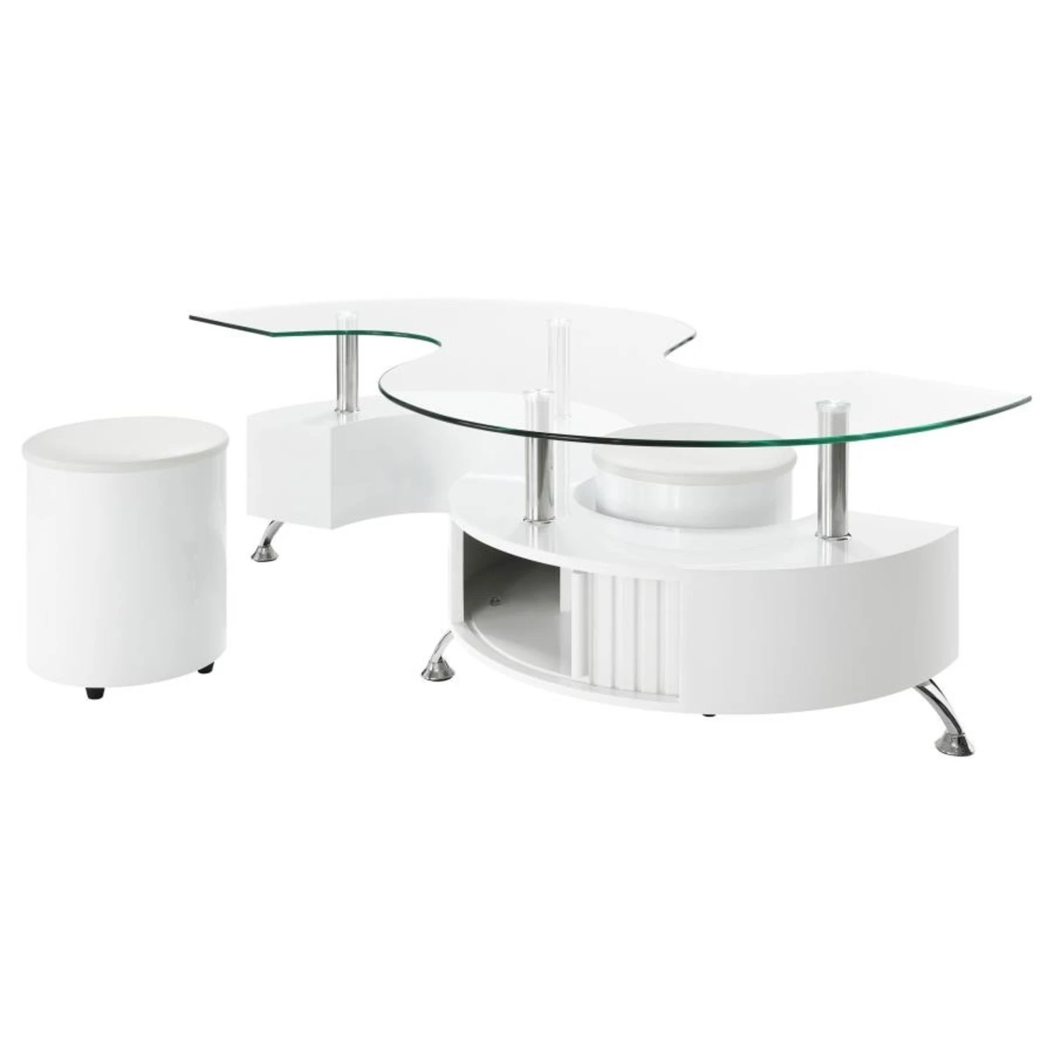 Other Coffee Table In White High Gloss With Curved Glass 6 Other Coffee Table In White High Gloss With Curved Glass - Image 6