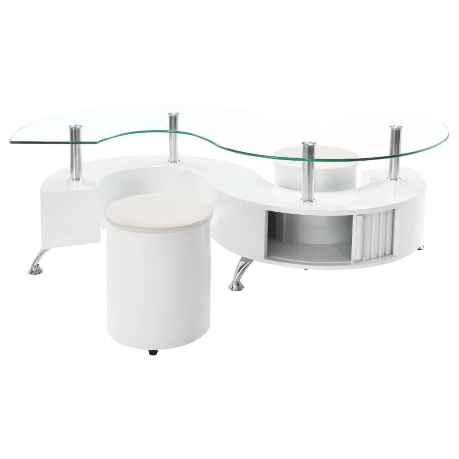 Other Coffee Table In White High Gloss With Curved Glass 7 Other Coffee Table In White High Gloss With Curved Glass - Image 7