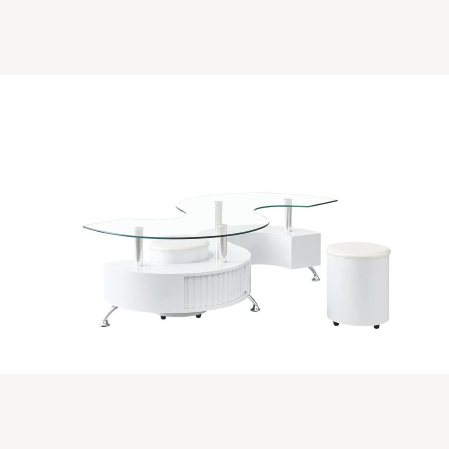 Other Coffee Table In White High Gloss With Curved Glass 9 Other Coffee Table In White High Gloss With Curved Glass - Image 9
