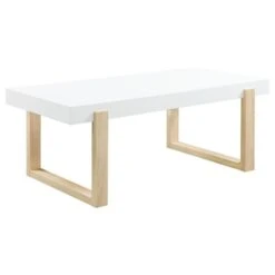Other Coffee Table In White High Gloss Top & Natural Base