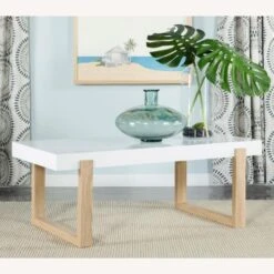 Other Coffee Table In White High Gloss Top & Natural Base -Othee Home Shop 1500 1500 frame 0 2776