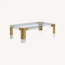 Other Rectangular Coffee Table In Gold Steel Base