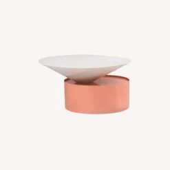 Other Coffee Table In White Top & Pink Metal Base Finish