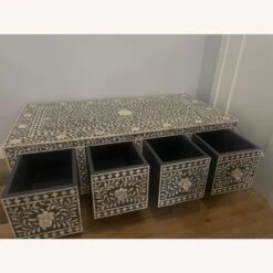 Bone Inlay Coffee Table W/ Drawers