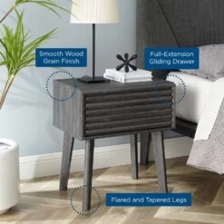Other Nightstand In Charcoal Finish With Tapered Legs -Othee Home Shop 1500 1500 frame 0 2907