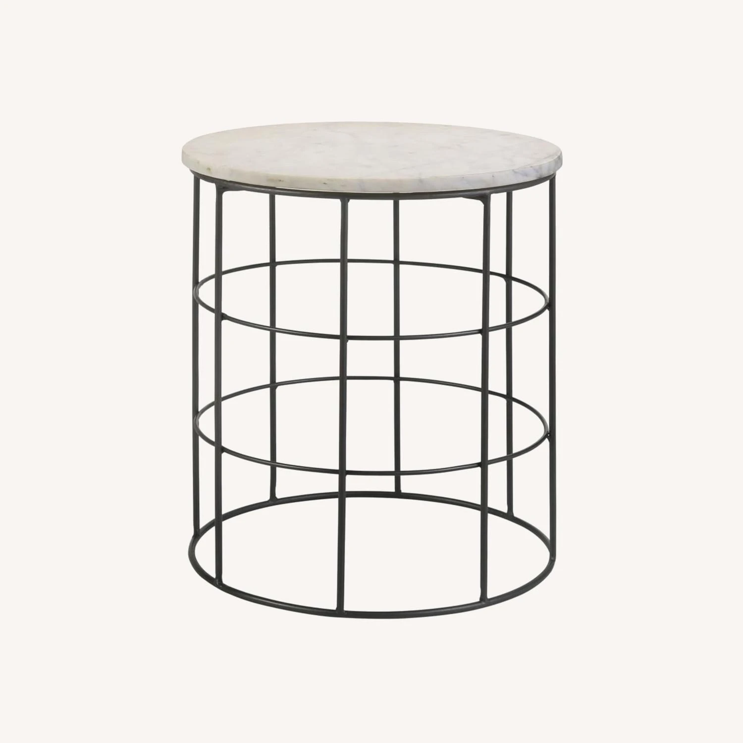Other Accent Table In White & Gray Top With Gunmetal Base 1 Other Accent Table In White & Gray Top With Gunmetal Base