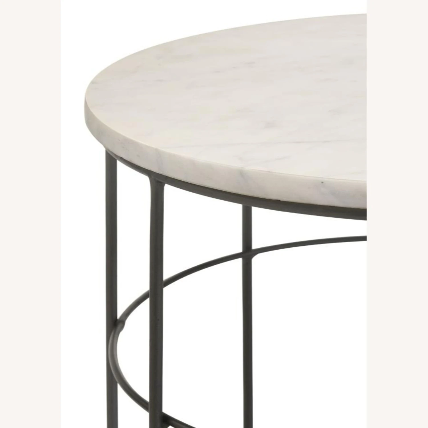 Other Accent Table In White & Gray Top With Gunmetal Base 2 Other Accent Table In White & Gray Top With Gunmetal Base - Image 2