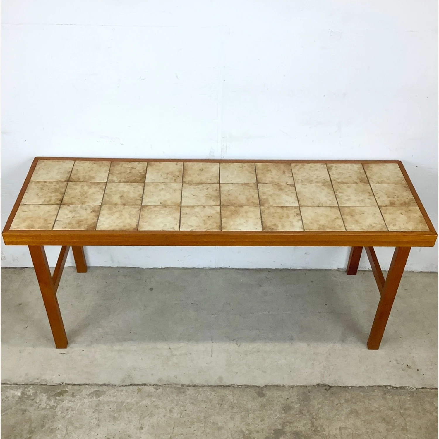 Scandinavian Modern Teak And Tile Console Table 3 Scandinavian Modern Teak And Tile Console Table - Image 3