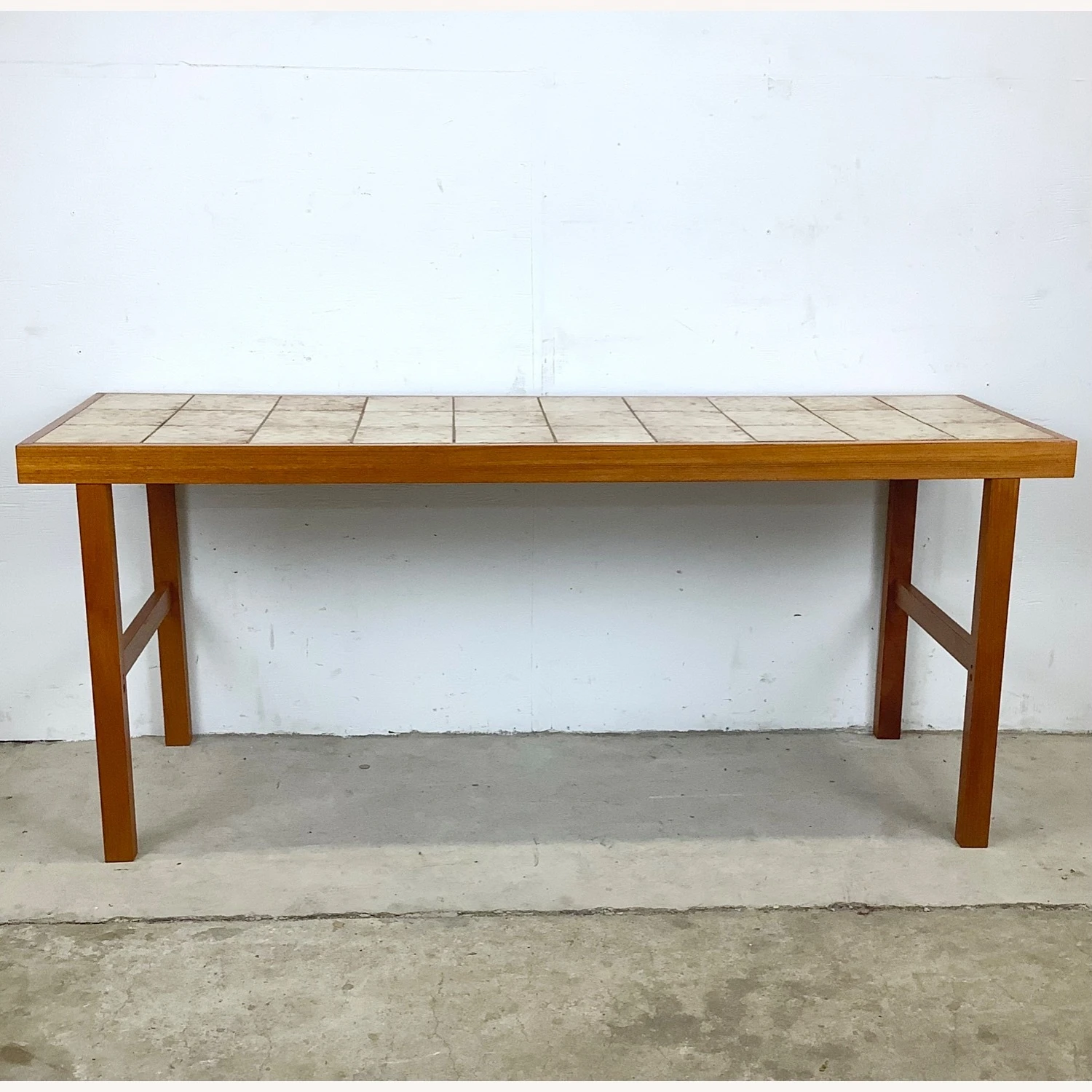 Scandinavian Modern Teak And Tile Console Table 14 Scandinavian Modern Teak And Tile Console Table - Image 14