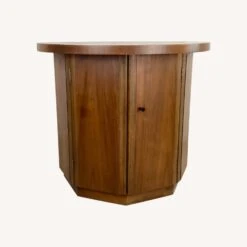 MCM Circular Walnut End Table Cabinet -Othee Home Shop 1500 1500 frame 0 3145