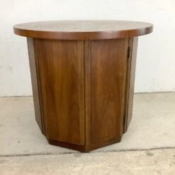 MCM Circular Walnut End Table Cabinet -Othee Home Shop 1500 1500 frame 0 3146