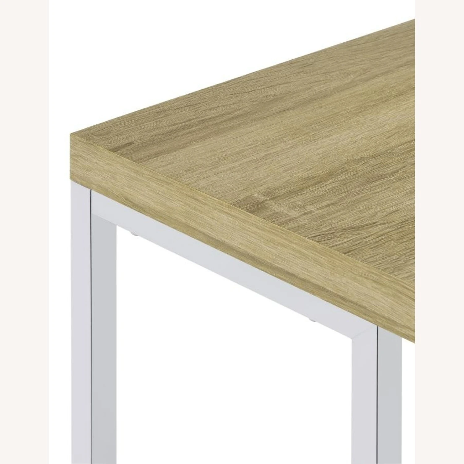 Other Snack Table In Natural Top & Chrome Base Finish 2 Other Snack Table In Natural Top & Chrome Base Finish - Image 2