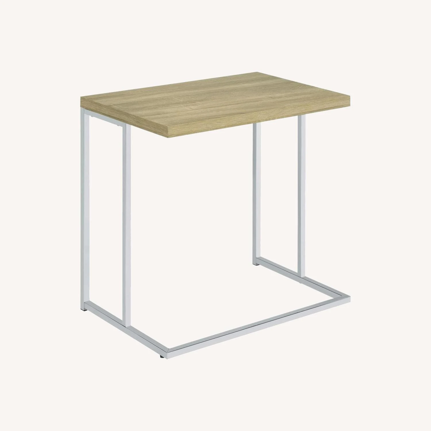 Other Snack Table In Natural Top & Chrome Base Finish 6 Other Snack Table In Natural Top & Chrome Base Finish - Image 6