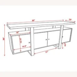 Other Modern Sideboard In Solid Wood W/ Live Edge & Metal Accents