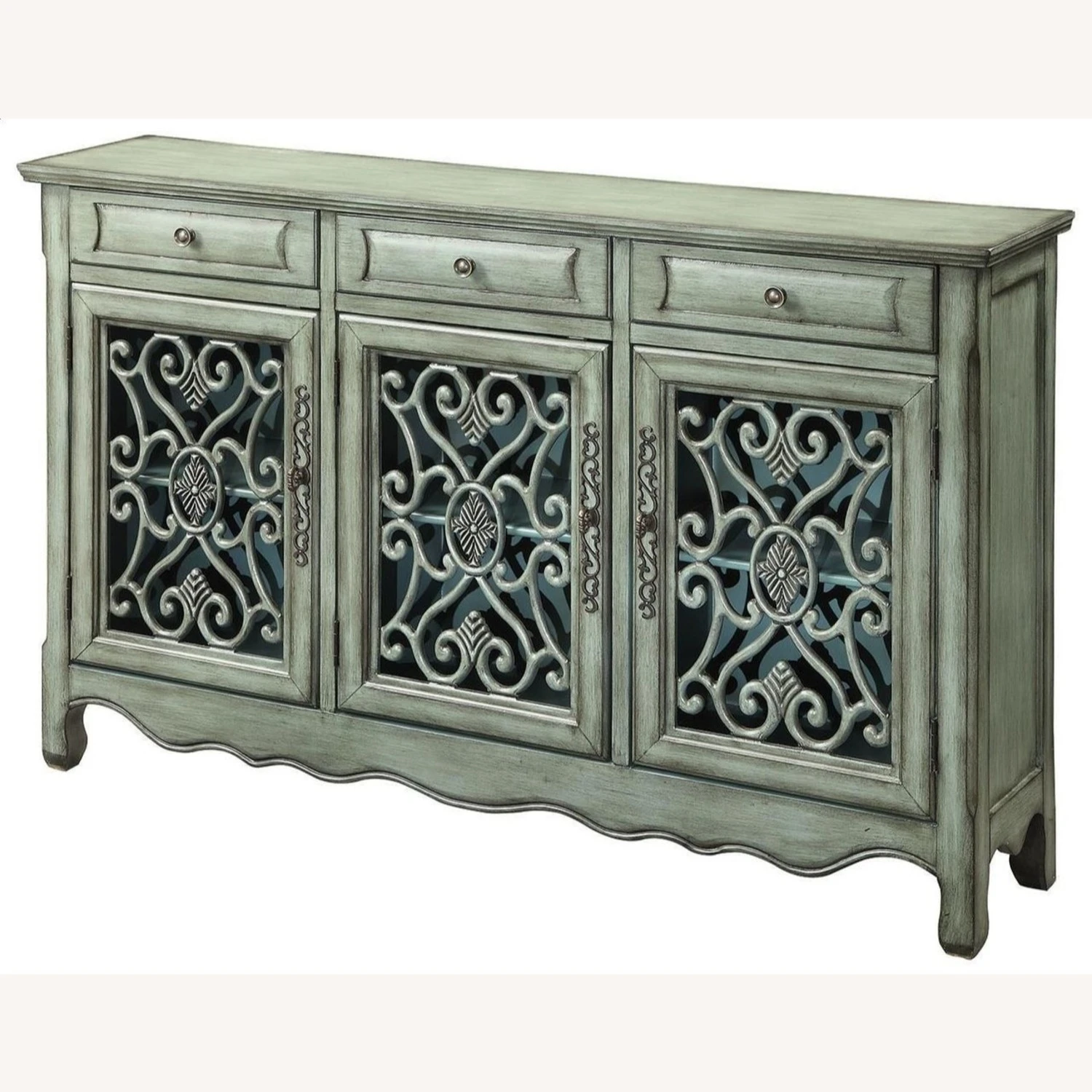 Other Traditional Accent Cabinet In Antique Green Finish 1 Other Traditional Accent Cabinet In Antique Green Finish