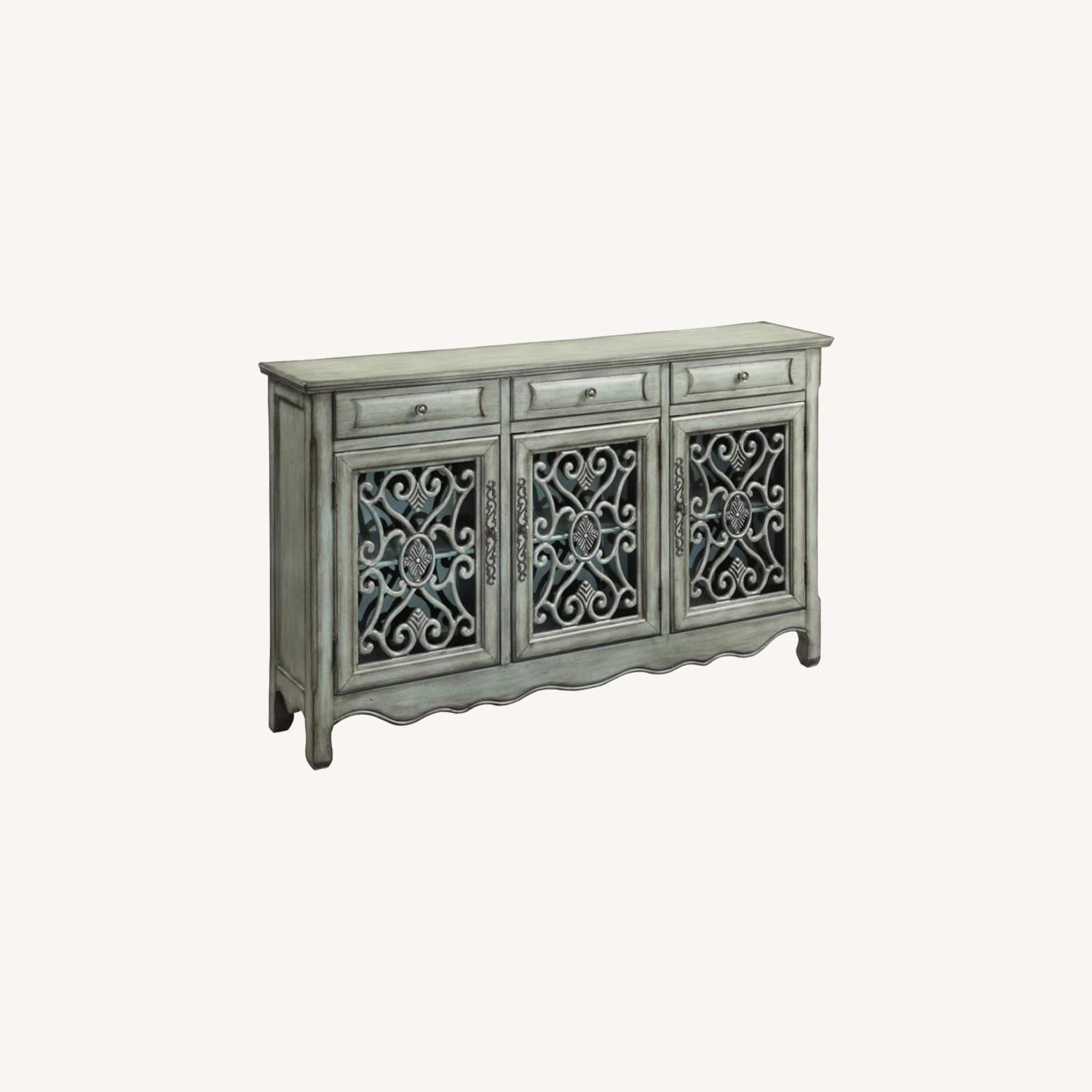 Other Traditional Accent Cabinet In Antique Green Finish 3 Other Traditional Accent Cabinet In Antique Green Finish - Image 3