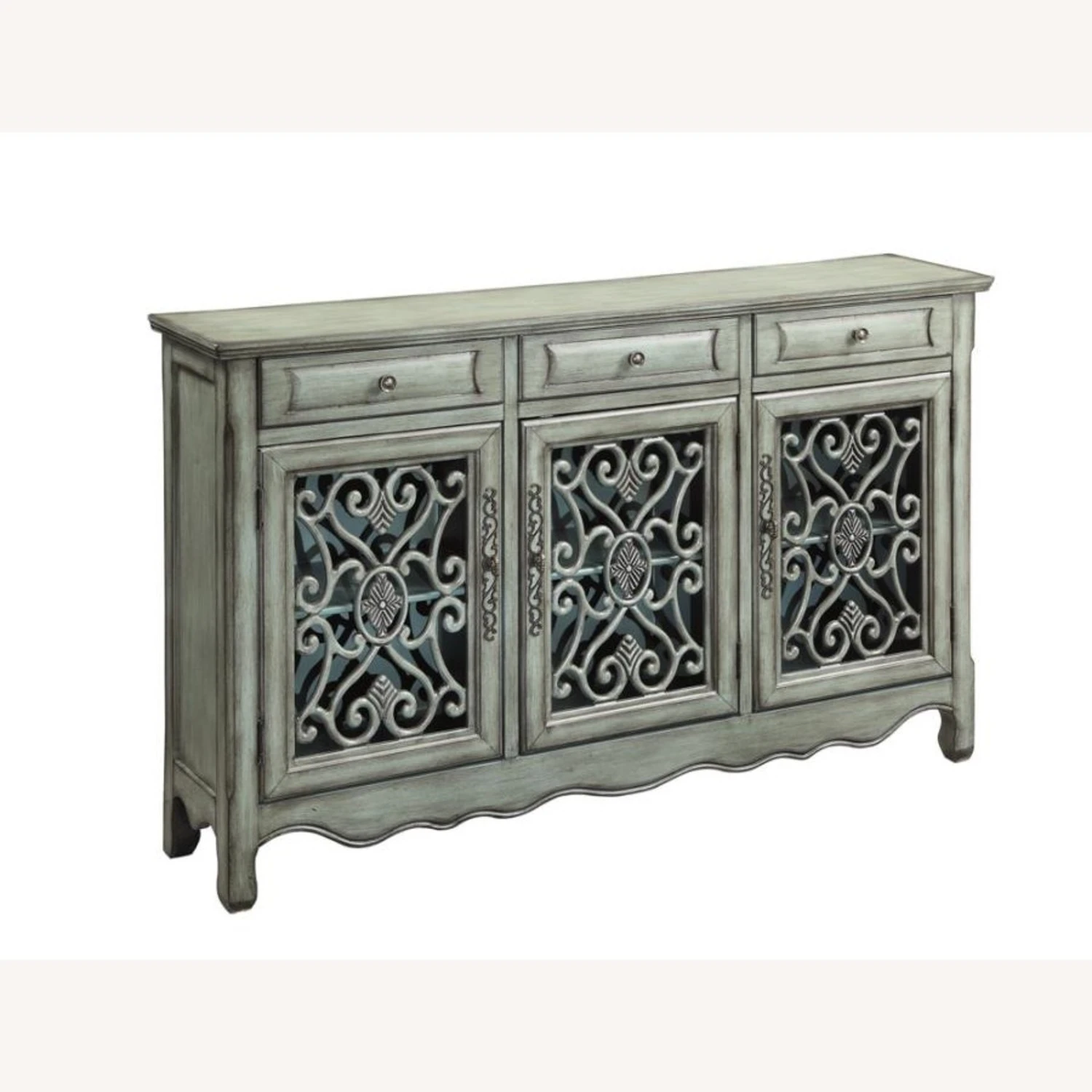 Other Traditional Accent Cabinet In Antique Green Finish 4 Other Traditional Accent Cabinet In Antique Green Finish - Image 4