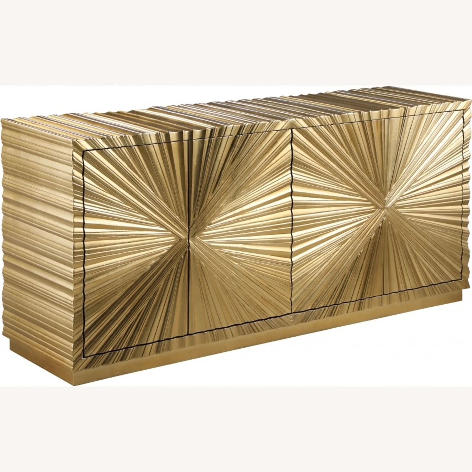 Other Sideboard In Gold Leaf W/ Hand Carved Starburst 4 Other Sideboard In Gold Leaf W/ Hand Carved Starburst - Image 4