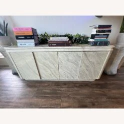 Vintage Modern Marble Credenza
