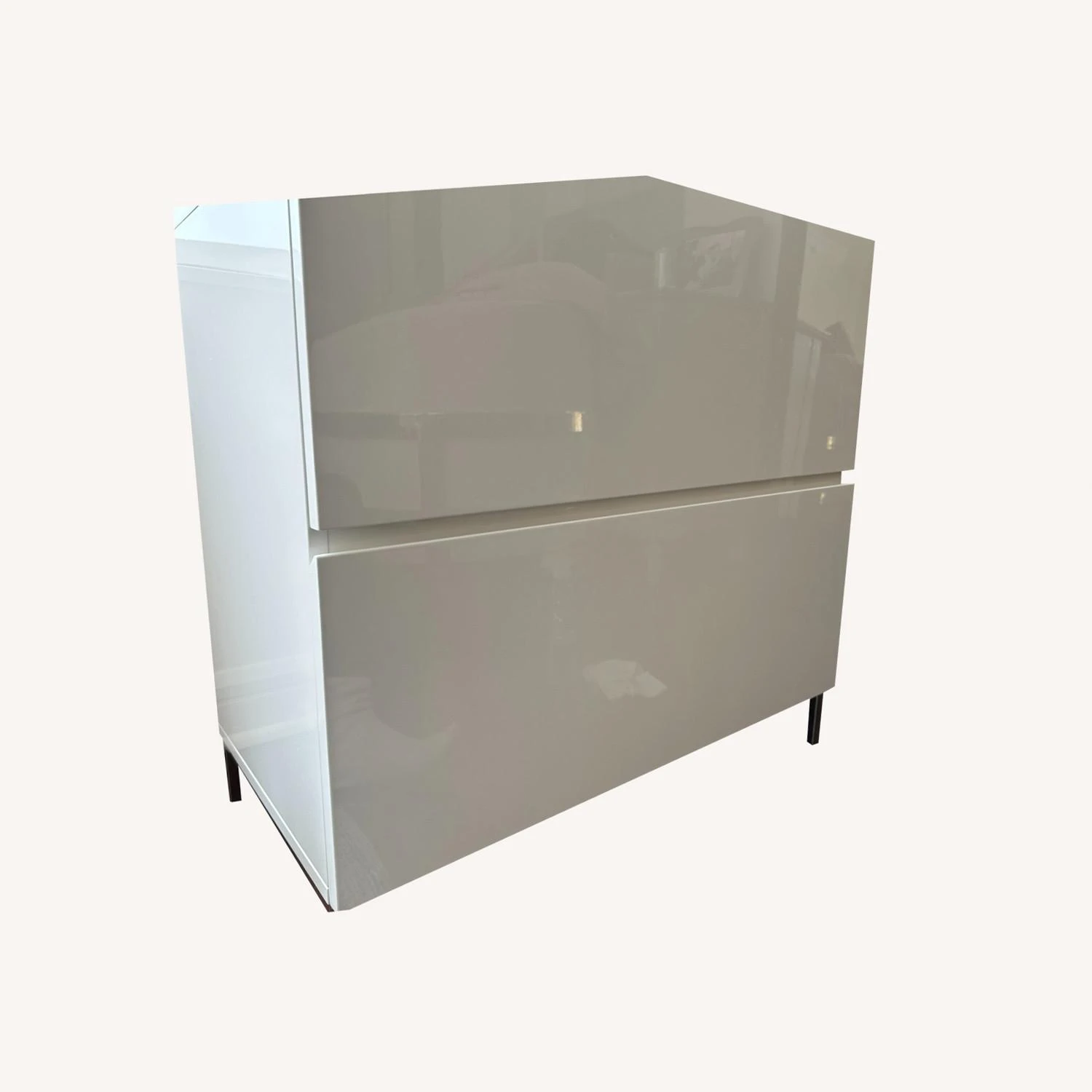 West Elm White Lacquer Drawer File 2 West Elm White Lacquer Drawer File - Image 2