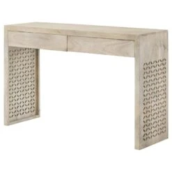 Other Console Table In White-Washed Wood W/ 2 Drawers