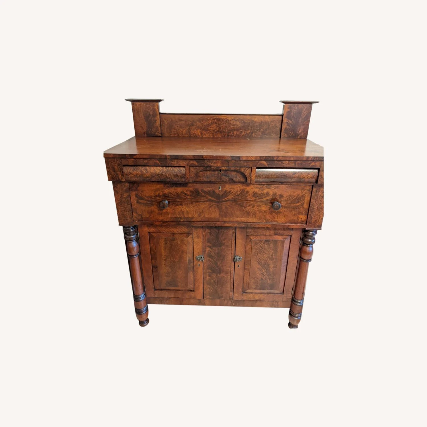 Antique 1800 Empire Flame Mahogany Sideboard 5 Antique 1800 Empire Flame Mahogany Sideboard - Image 5