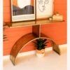 VivaTerra Antique-Finish Brass Console Table + Arched Base