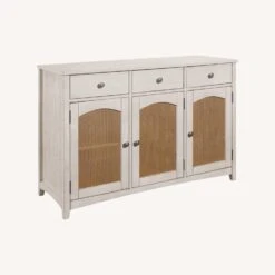 Other Two-Tone Farmhouse Server With Cane Panels
