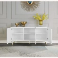 Other Sideboard In White Lacquer W/ Starburst Design 7 Other Sideboard In White Lacquer W/ Starburst Design -Othee Home Shop 1500 1500 frame 0 829