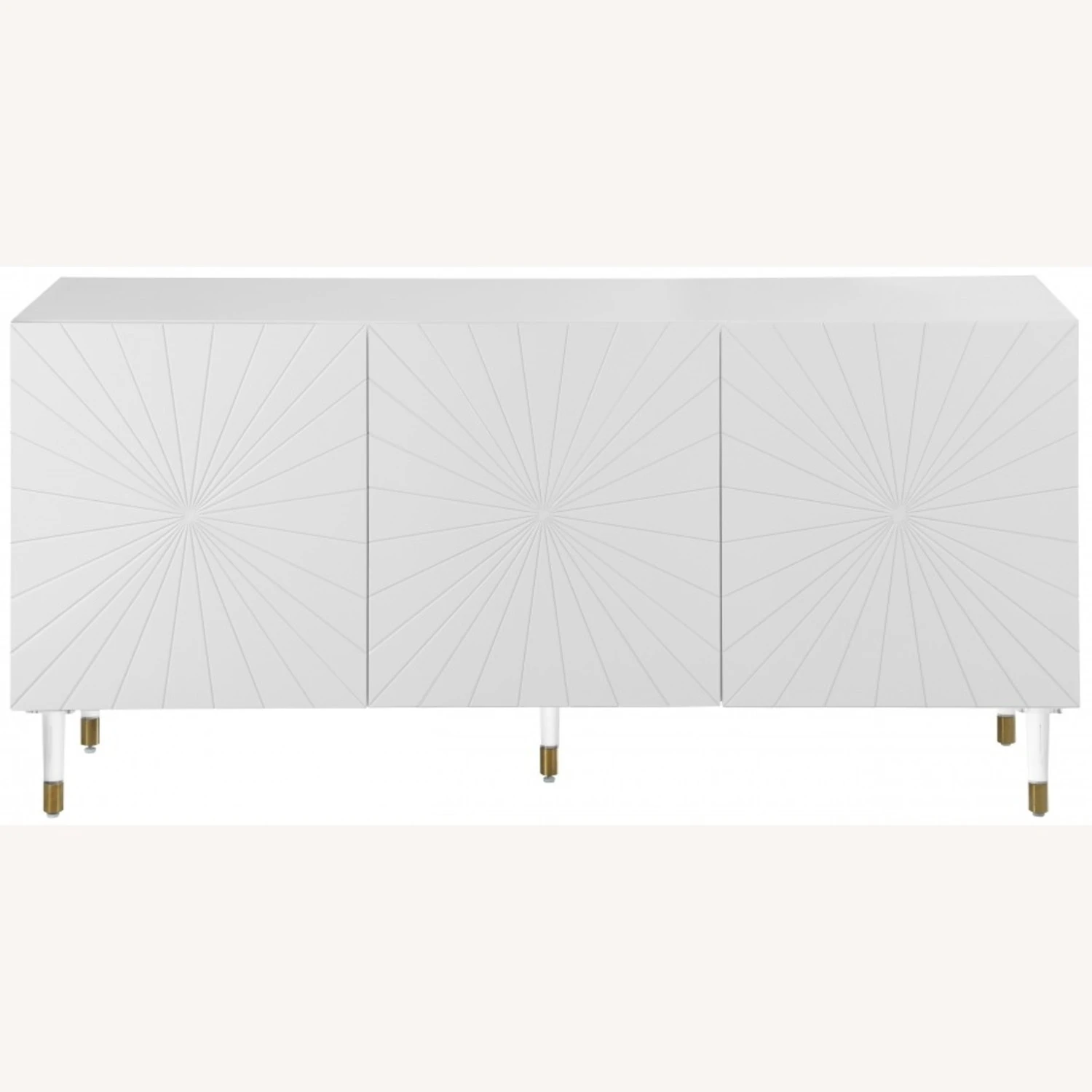 Other Sideboard In White Lacquer W/ Starburst Design 4 Other Sideboard In White Lacquer W/ Starburst Design - Image 4