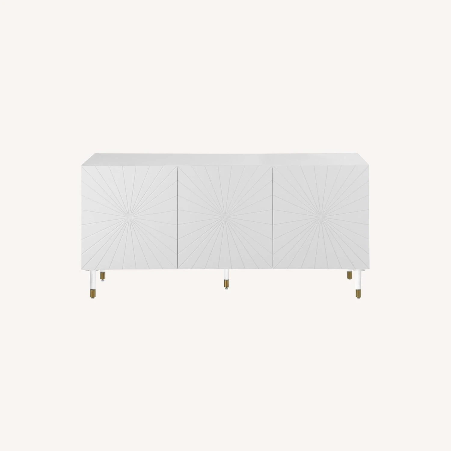 Other Sideboard In White Lacquer W/ Starburst Design 5 Other Sideboard In White Lacquer W/ Starburst Design - Image 5
