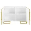 Other Modern Accent Cabinet In White & Gold Design Finish