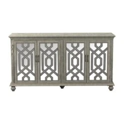Other Accent Cabinet In Antique White W/ Bronze Details