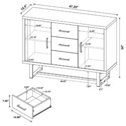 Other Accent Cabinet In Weathered Oak & Cement Finish